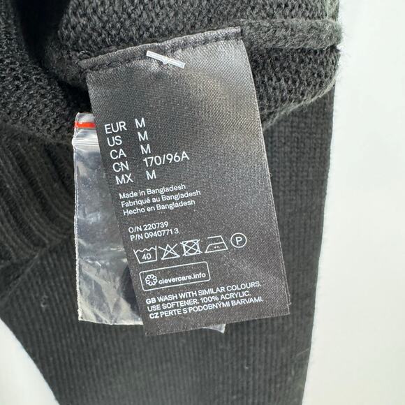 Divided H&M Cropped Cardigan Sweater M Black Dark Academia Whimsigoth Witchy - Picture 6 of 7